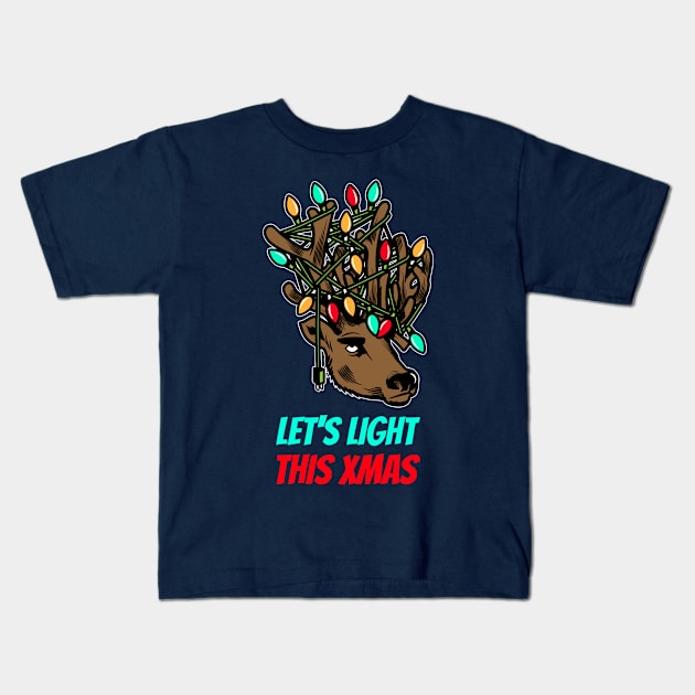 Let's Light This Xmas Funny Humor Christmas Kids T-Shirt by The Studio Style